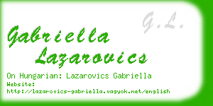 gabriella lazarovics business card